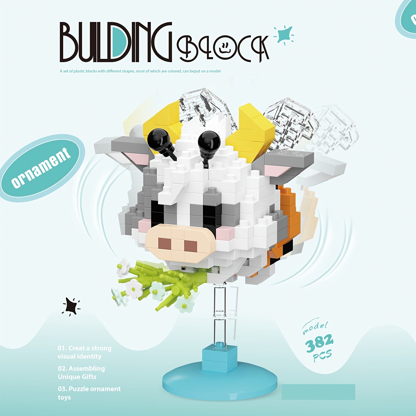 Shake It! Adorable Panda & Dog Building Blocks - Colorful DIY Toy with 6 Unique Animal Designs, Durable ABS Material, Fun & Educational for Youngsters, Perfect for Playtime & Creative Learning, Playtime Toy | Playful Design | Colorful Building Blocks, Pan