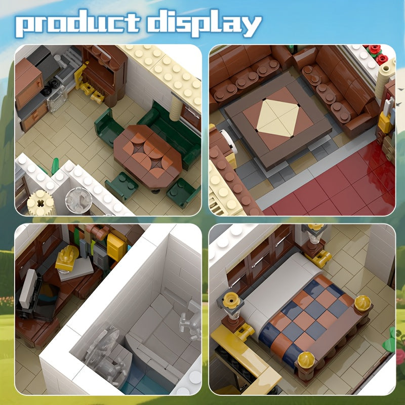 3603pcs Classic villa building block toys, Architecture model, European style, suitable for enthusiasts, festivals birthday gifts, Festival Gifts, Hobbyist Gifts, Decorative Model, Detailed Architecture, Precision Pieces, Highquality Bricks, Block Set, Mo