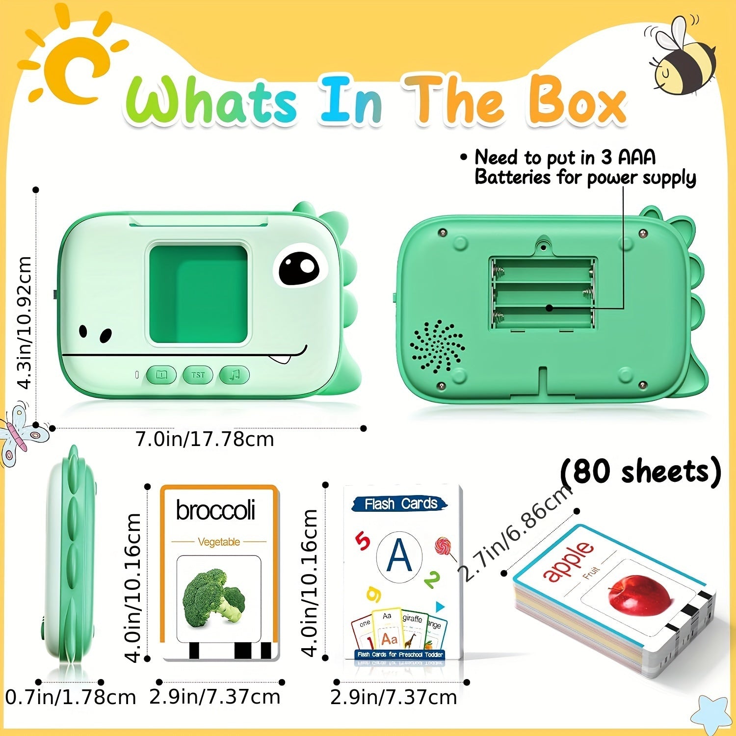 Flybok Talking Flashcards for 1-4 Years Old\u002Fbaby Toys\u002Fchildren's Toys, with 160 Words, A Portable Word Card Machine Suitable for Classrooms, A Christmas Birthday Gift for Children