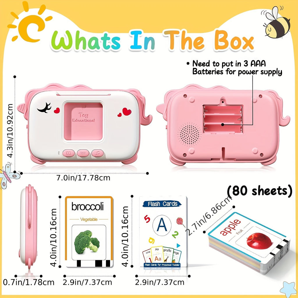Flybok Talking Flashcards for 1-4 Years Old\u002Fbaby Toys\u002Fchildren's Toys, with 160 Words, A Portable Word Card Machine Suitable for Classrooms, A Christmas Birthday Gift for Children
