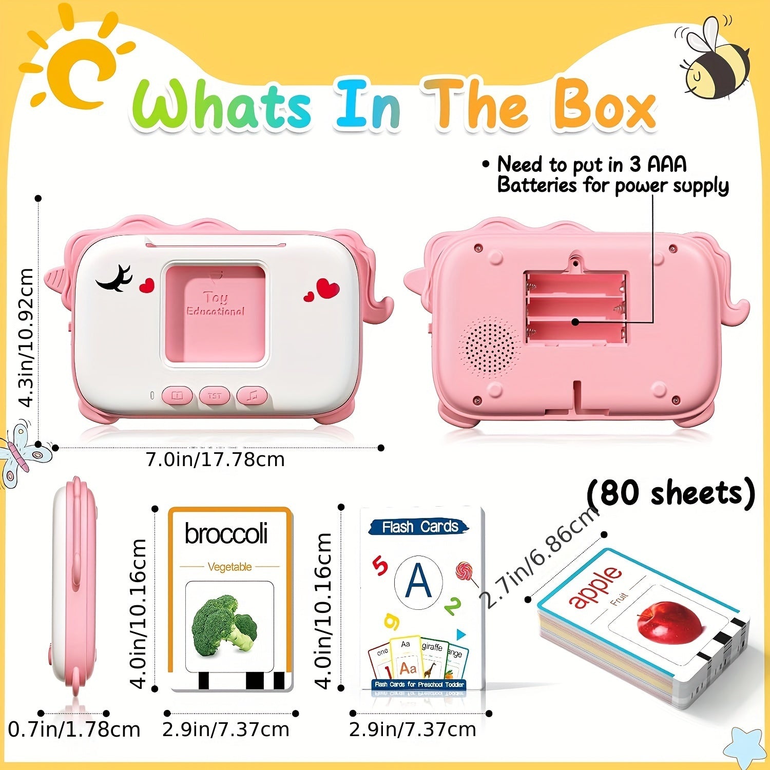 Flybok Talking Flashcards for 1-4 Years Old\u002Fbaby Toys\u002Fchildren's Toys, with 160 Words, A Portable Word Card Machine Suitable for Classrooms, A Christmas Birthday Gift for Children