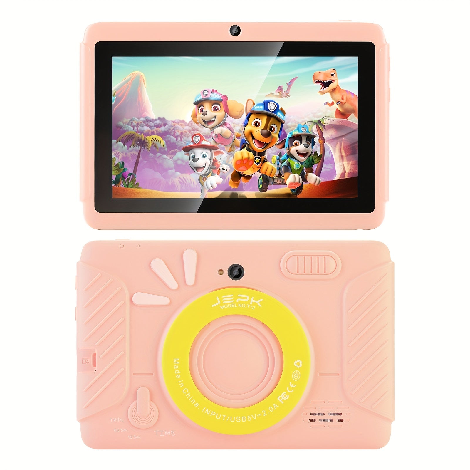 T12, 7 Inch Youngsters Tablet, HD Screen, Free kid's Gifts, Android13, 2.4Gz&5Gz WiFi, 2GB RAM 32GB ROM, Quad Core Processor, Pre-installed Kidos and Education APPs, Learning Tablet, Dual Camera, Shockproof Case,