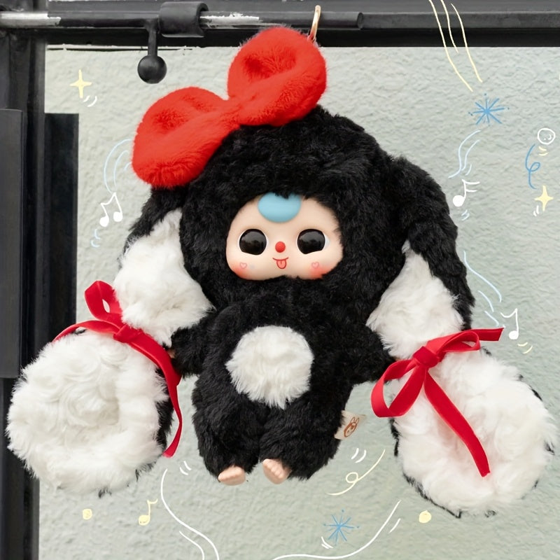 baby three,,Little Rabbit Returns Series Surprise Mystery Box,Adorable Plush Animal Dolls in Festive Hats Heart Charms, Cozy Handmade Hanging Ornaments for Halloween Valentine's Gifts