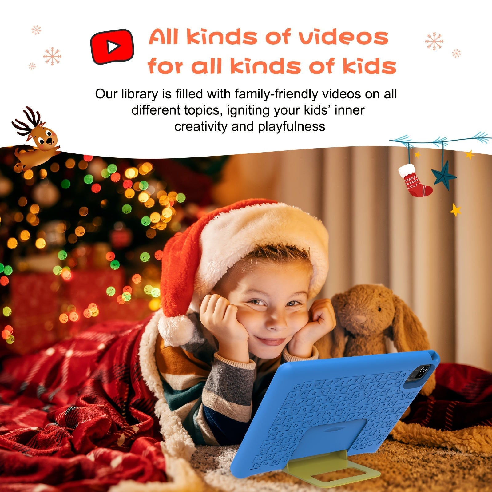 Expandable Up to 128GB, Kids Tablet, 10.1-Inch Android 13 Tablet, Shockproof Case, (2+2 Expansion) GB+32GB, 1280*800, 5000Mah, Dual Camera, 5MP+2MP, Parental Control, Kids Space, Best Gift for Kids (Pink+Blue), Tablet, Pad