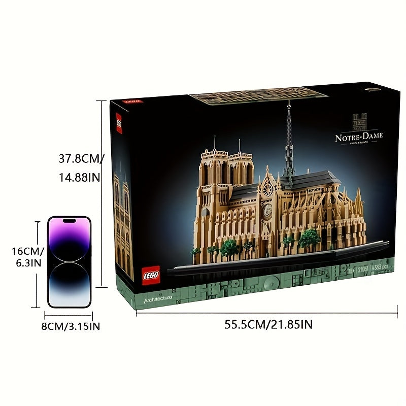 European Version, LEGO 21061 Notre Dame De Paris Architectural Model Kit, Adult Collectible Block Set, History Enthusiast Holiday Gift Set