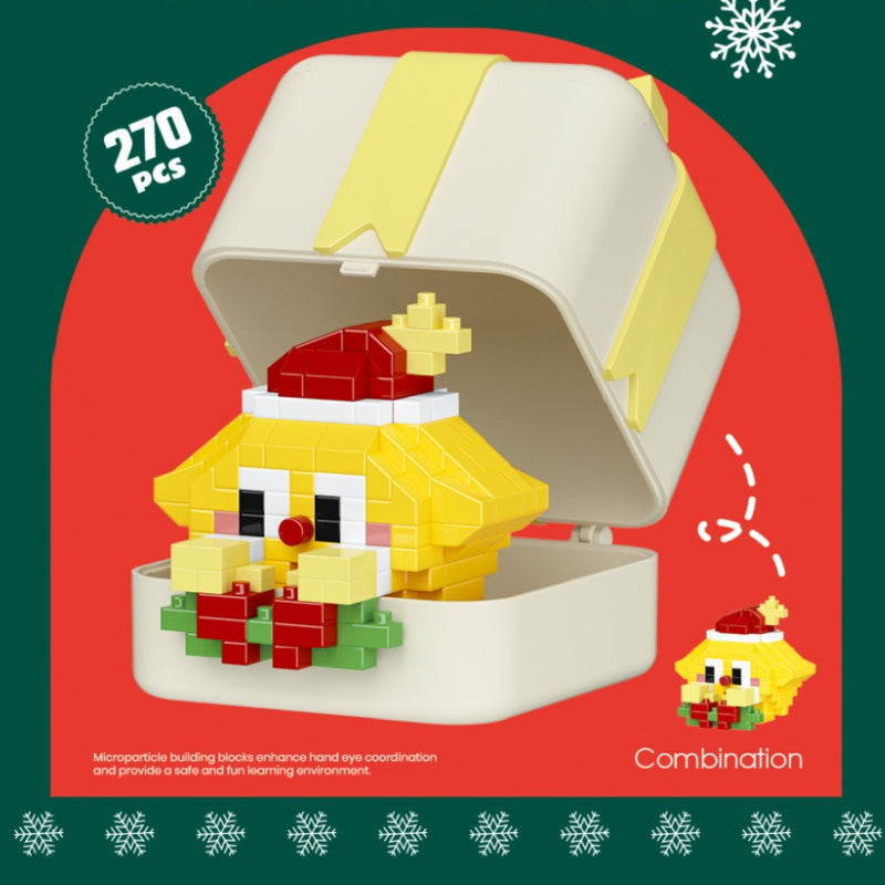 Christmas Gift Box Cartoon Doll Small-Brick Building Block Toy Santa Claus and penguin building blocks; a puzzle assembly decorative ornament, ideal as a Christmas gift, Christmas Building Block Ornaments, Christmas Ornament Building Kit, Miniature Buildi