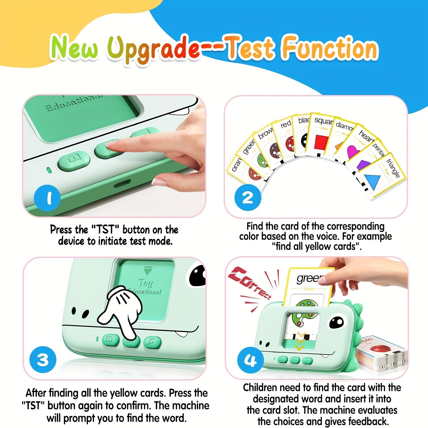 Flybok Talking Flashcards for 1-4 Years Old\u002Fbaby Toys\u002Fchildren's Toys, with 160 Words, A Portable Word Card Machine Suitable for Classrooms, A Christmas Birthday Gift for Children