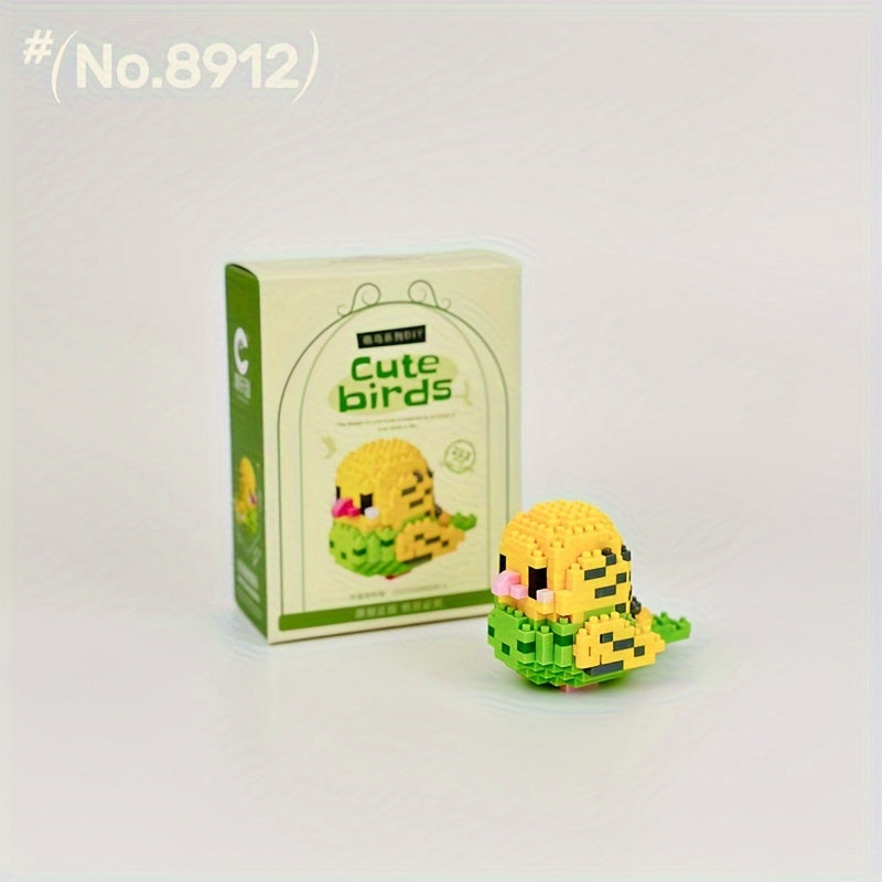 12 Cute DIY Cartoon Bird Micro-Particle Puzzle Animal Building Blocks for Youngsters, Boys and Girls, Desktop Ornaments, Toys and Gifts