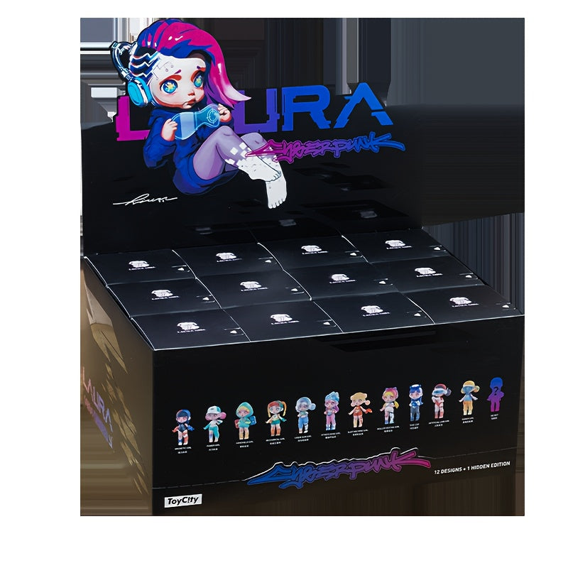 TOYCITY LAURA Anime Cyberpunk Girl Figure, Blind Box Collectible Toys, Trendy Technology Style Party Gift, Cartoon Collection Ornament, Local Warehouse Fast, Special Birthday Gift 3.54inch