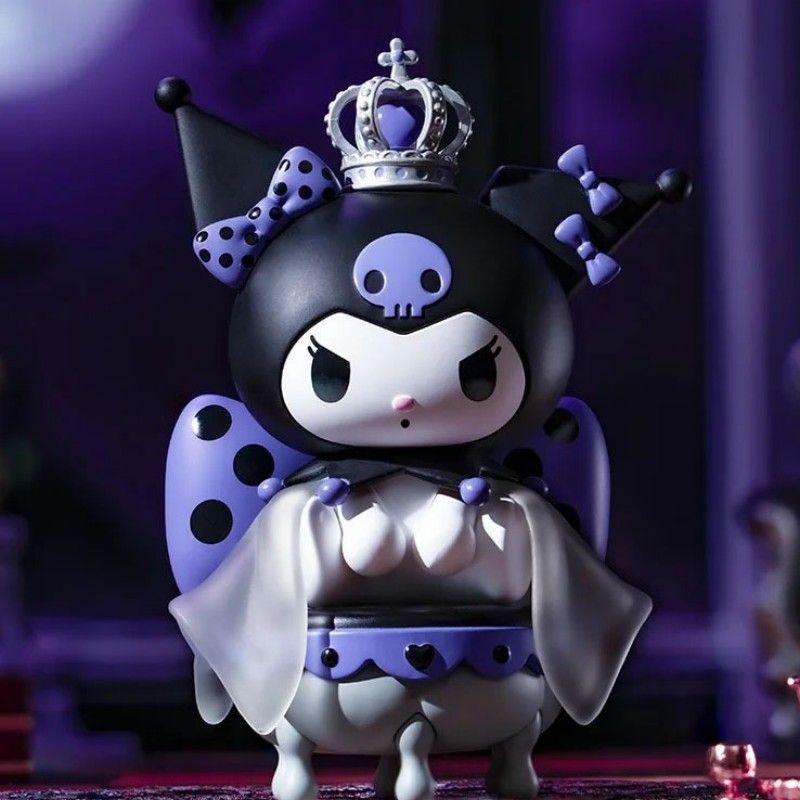 Sanrio Kuromi Collectible Mystery Box Handmade Office Desk Decor - Purple & Black Gothic Doll Figures with Accessories, Limited Edition Birthday Gift for Fans, Desk Figurine, Playful Character Design, Detailed Craftsmanship