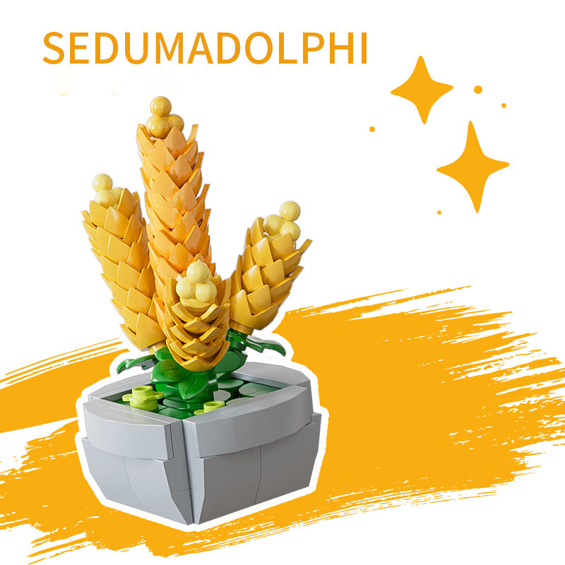 KAVO Succulent Flower Plant Potted Building Blocks Cactus Rose Daisies ABS Plastic Materials Bonsai Mini Model Bricks Creation Toys Christmas Birthday, Halloween, New year, Black Friday Gift For Kids, Building Assembly Ornament