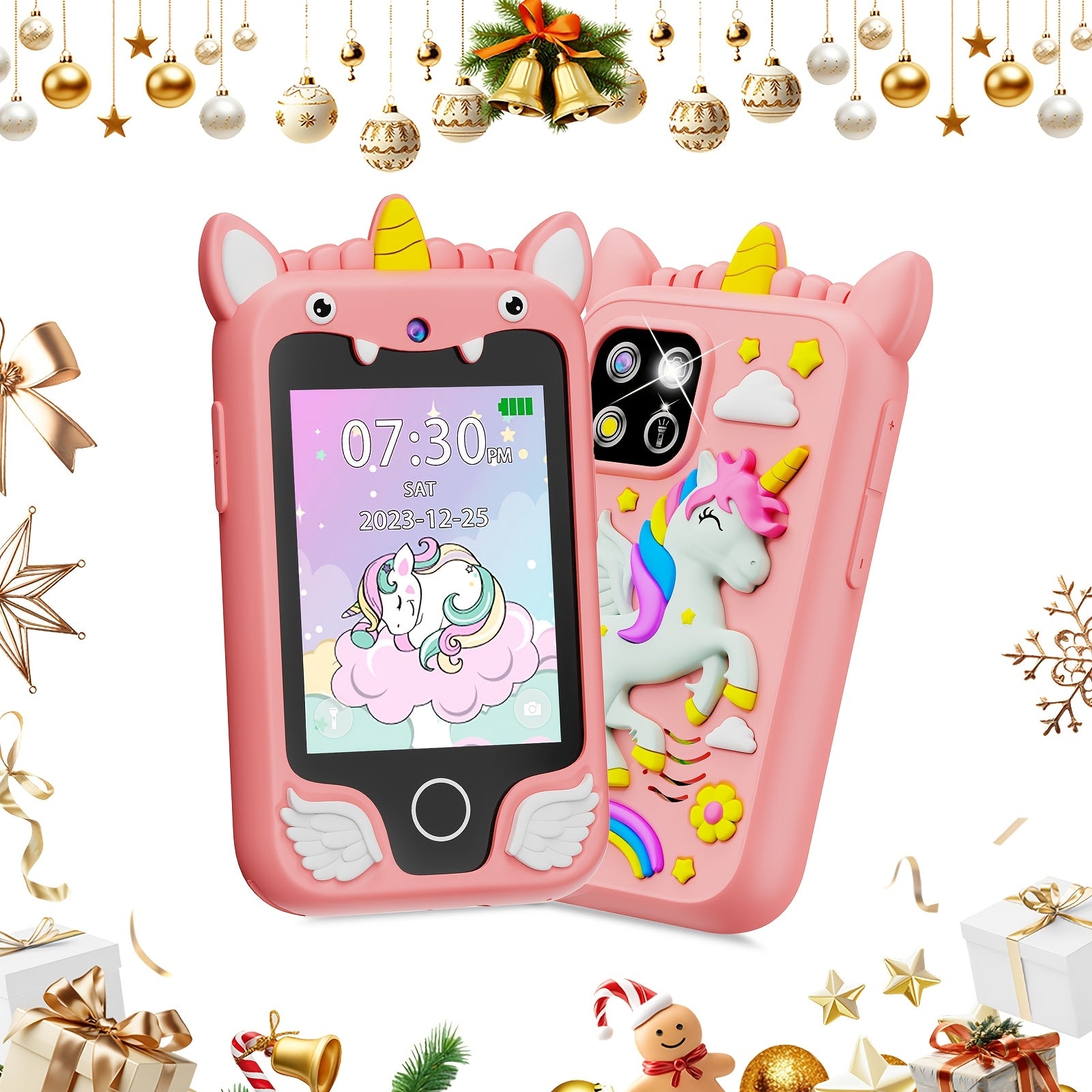 Kids Smart Phone Toys, Touchscreen HD Dual Camera Cell Phone For Kids, Birthday Gifts Dinosaur Play Phone For Boys 3-10, Travel Toy With 8GB SD Card Easter Day Halloween Christmas Gift