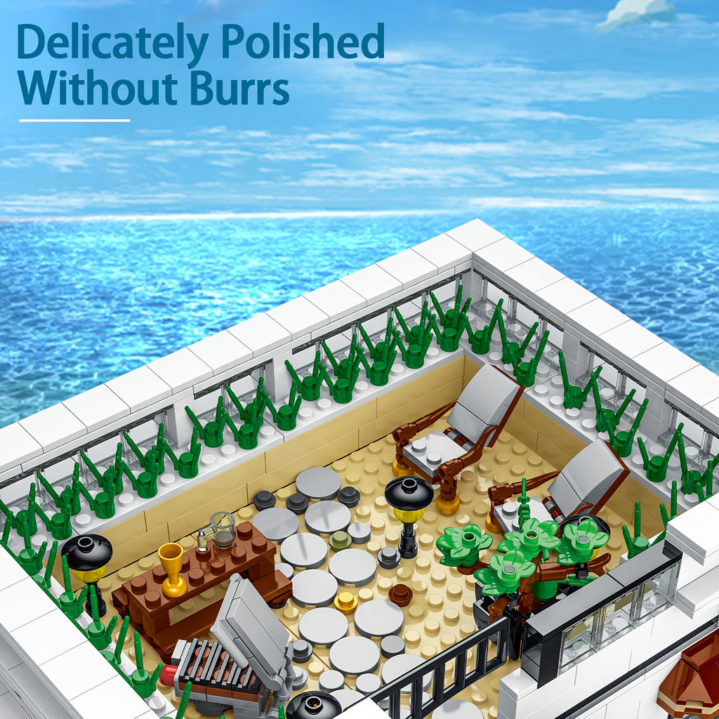 4132pcs Deluxe Structure Building Kit: Seafood Restaurant-Style Building Blocks Set for Adults, High-Definition Detailing, Interactive Assembly Experience