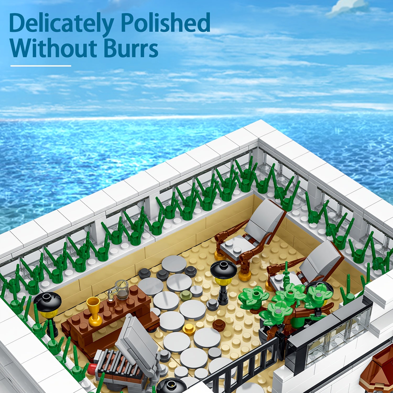 4132pcs Deluxe Structure Building Kit: Seafood Restaurant-Style Building Blocks Set for Adults, High-Definition Detailing, Interactive Assembly Experience