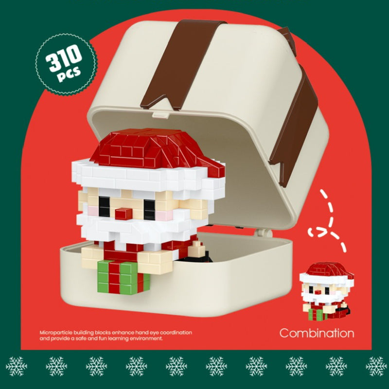 Christmas Gift Box Cartoon Doll Small-Brick Building Block Toy Santa Claus and penguin building blocks; a puzzle assembly decorative ornament, ideal as a Christmas gift, Christmas Building Block Ornaments, Christmas Ornament Building Kit, Miniature Buildi