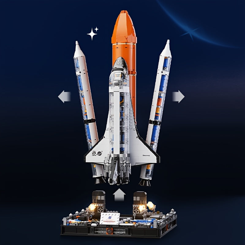 Super Space Shuttle Model JAKI Super Space Shuttle Building Block | 2200pcs Large Size Space Rocket Model, Science Fiction Puzzle, Home Decor, Halloween & Christmas Gifts (Color Box)