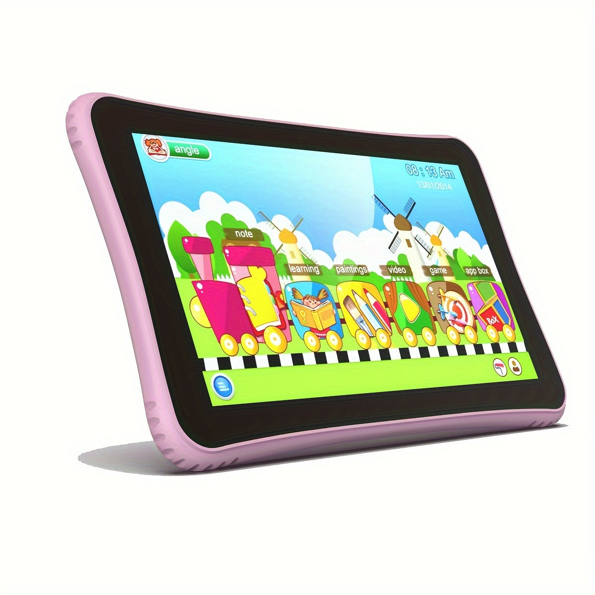 7-inch Tablet, 32GB ROM Board Computer TXT Screen, Learning Apps, Educational Games, Learning Education Toddler Tablet with Protective Sleeve Tablet Case