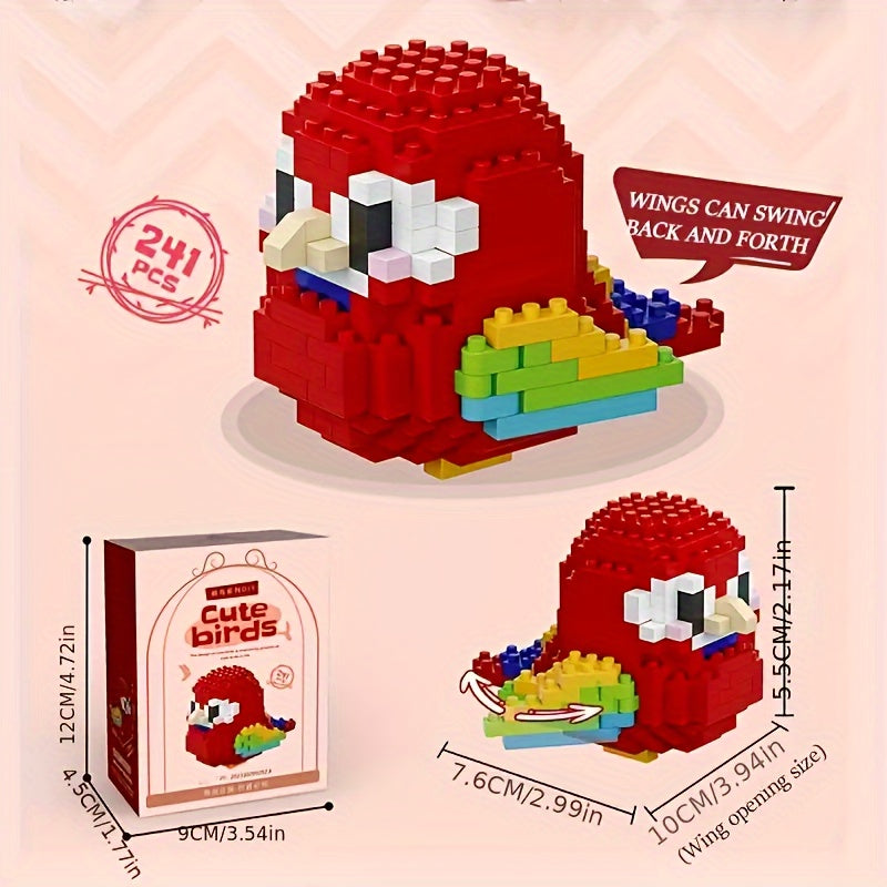12 Cute DIY Cartoon Bird Micro-Particle Puzzle Animal Building Blocks for Youngsters, Boys and Girls, Desktop Ornaments, Toys and Gifts