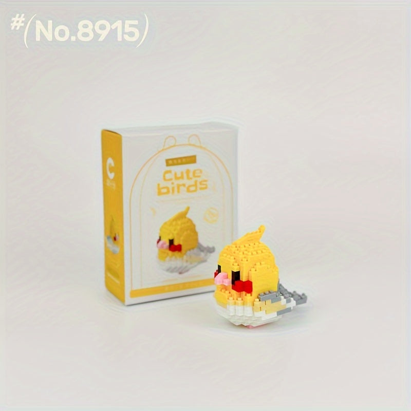 12 Cute DIY Cartoon Bird Micro-Particle Puzzle Animal Building Blocks for Youngsters, Boys and Girls, Desktop Ornaments, Toys and Gifts
