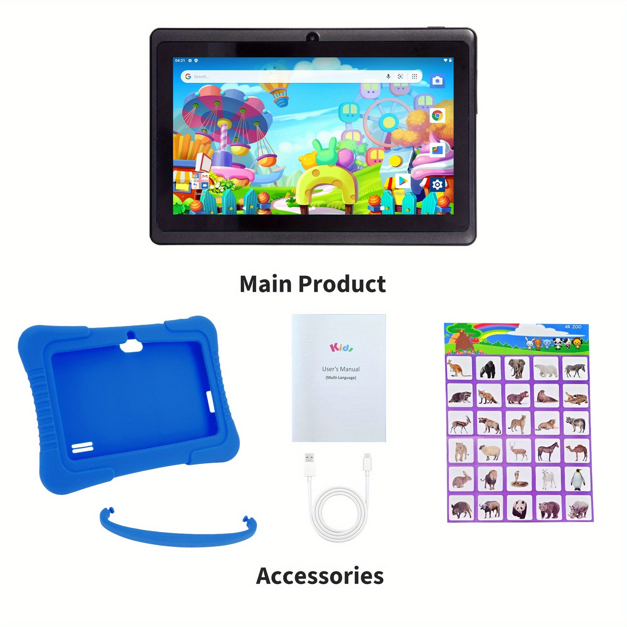 Veidoo Kids Tablet, 7 inch Android Tablet PC, 2GB RAM 32GB ROM, Safety Eye Protection Screen, WiFi, Dual Camera, Games, Parental Control APP, Tablet with Silicone Case