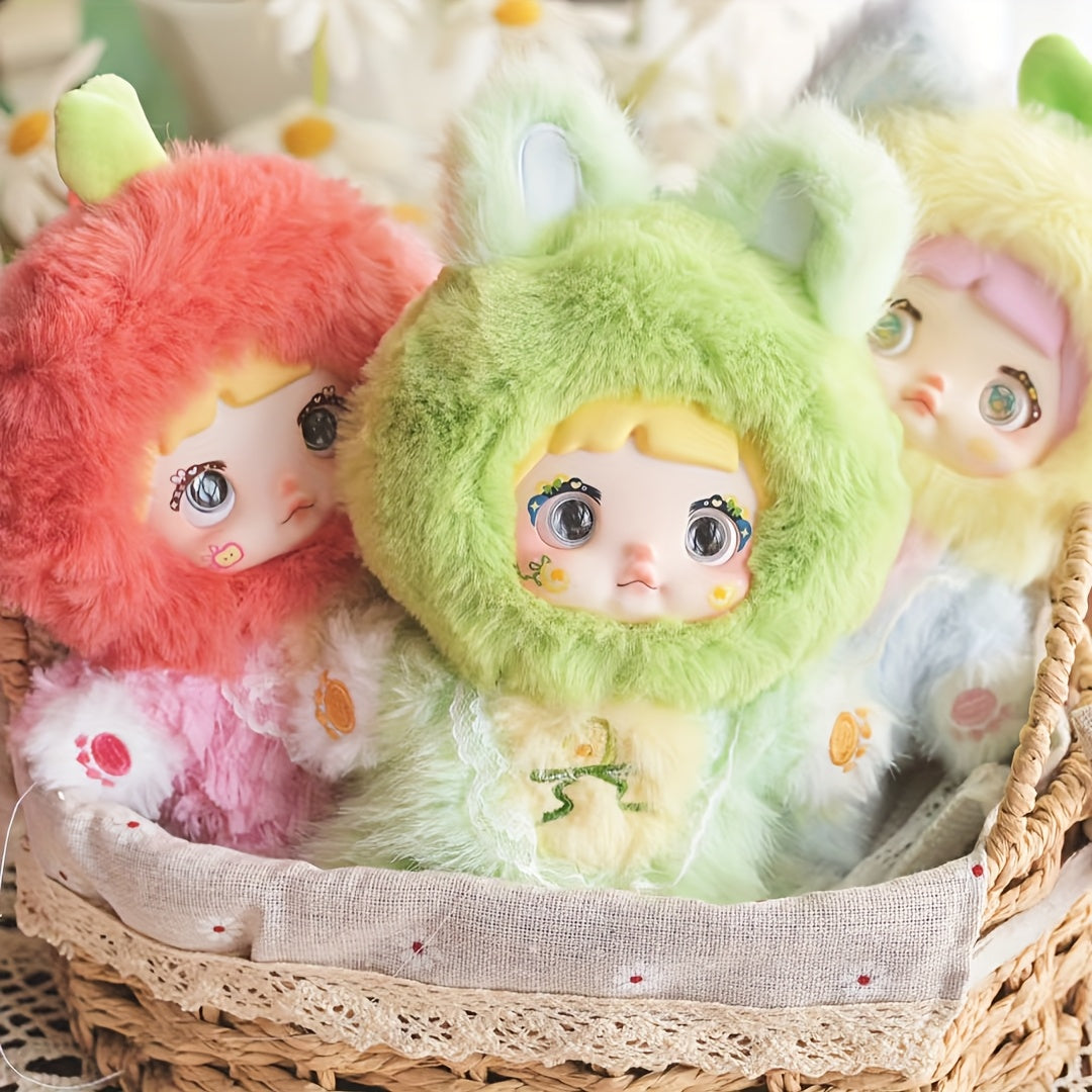 Nommi-Ingesting Fruit Series Doll Plush Doll Model House Accessories Holiday Gift Train Model Building Ornament Decoration Randomly Given 1 Mysterious Box