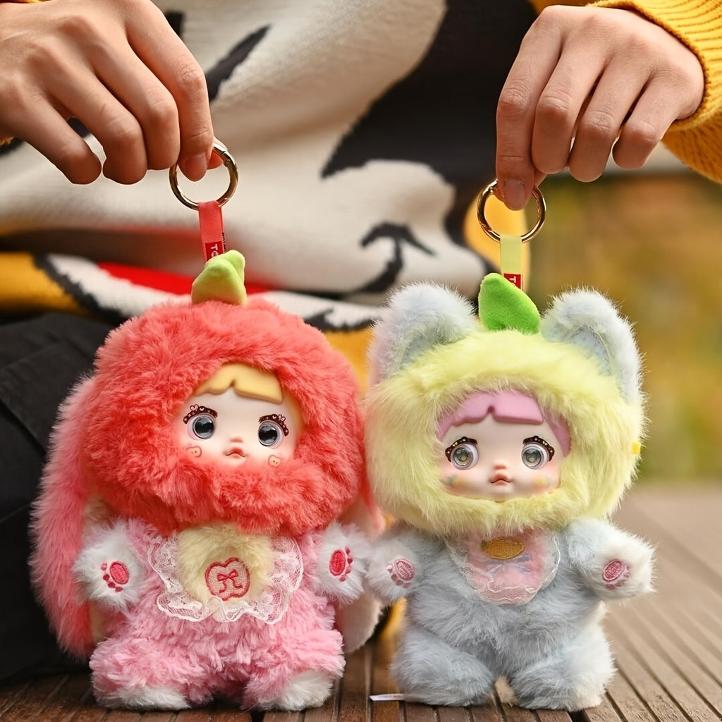 Nommi-Ingesting Fruit Series Doll Plush Doll Model House Accessories Holiday Gift Train Model Building Ornament Decoration Randomly Given 1 Mysterious Box