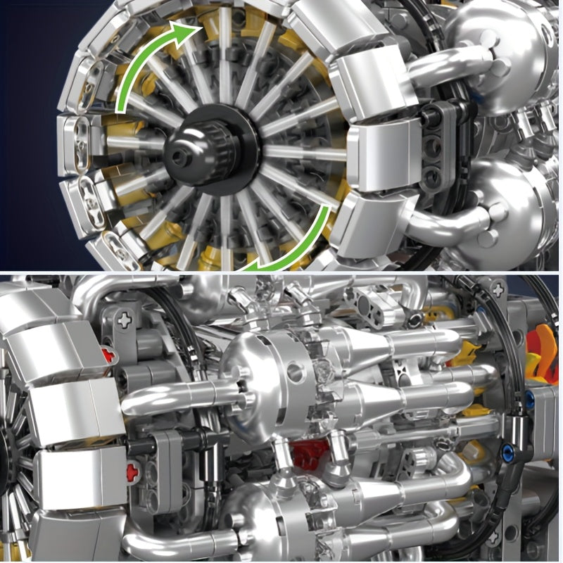 Mould King Creative Supercar Turbojet Electric Engine | Buildable Motor Toy | Adult MOC Building Blocks | 1214pcs