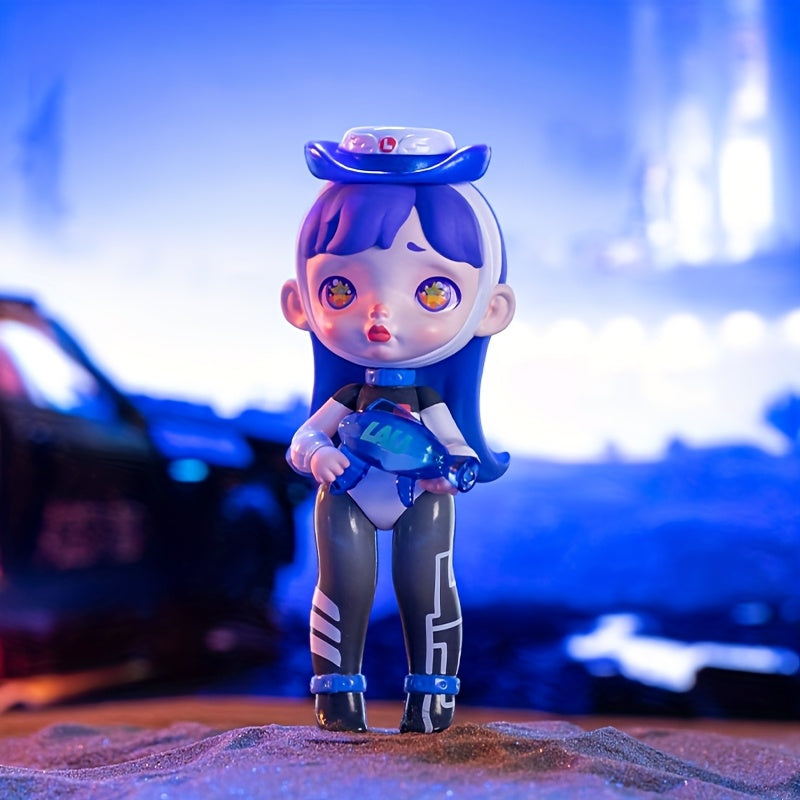 TOYCITY LAURA Anime Cyberpunk Girl Figure, Blind Box Collectible Toys, Trendy Technology Style Party Gift, Cartoon Collection Ornament, Local Warehouse Fast, Special Birthday Gift 3.54inch