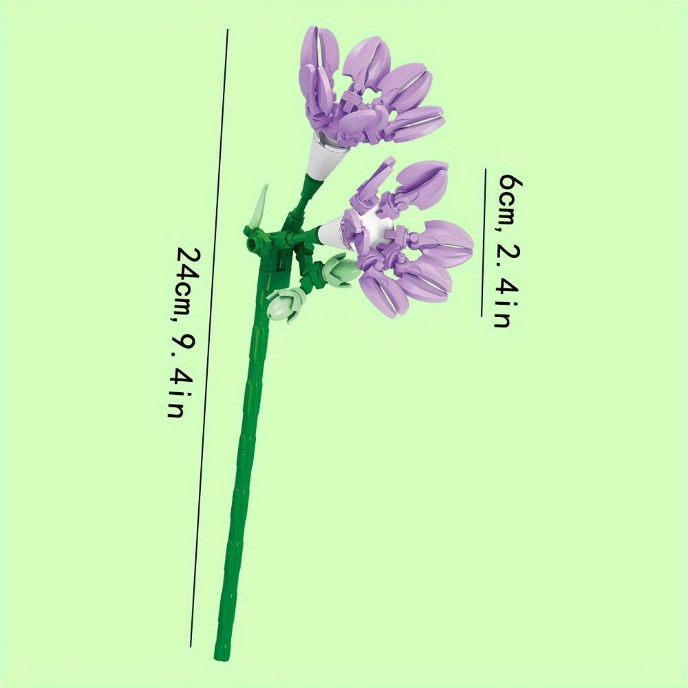 Narcissus, Magnolia, Lily, Lavender, for Lotus Flower, Peach Blossom,Creative Buillding Blocks Flowers Assembly Toys, Building Block Eternal Floral And Vases Toy, Birthday\u002FChristmas Gifts