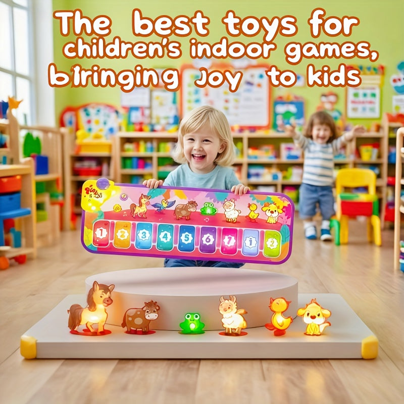 Interactive Red Piano Mat for Toddlers 1-5 Years with 9 Music Sounds, Educational Dance & Music Play Mat Toy with Animal & Number Icons - Ideal Gift for Birthdays, Christmas, Easter, Halloween, Piano Themed Gifts, Playful Design