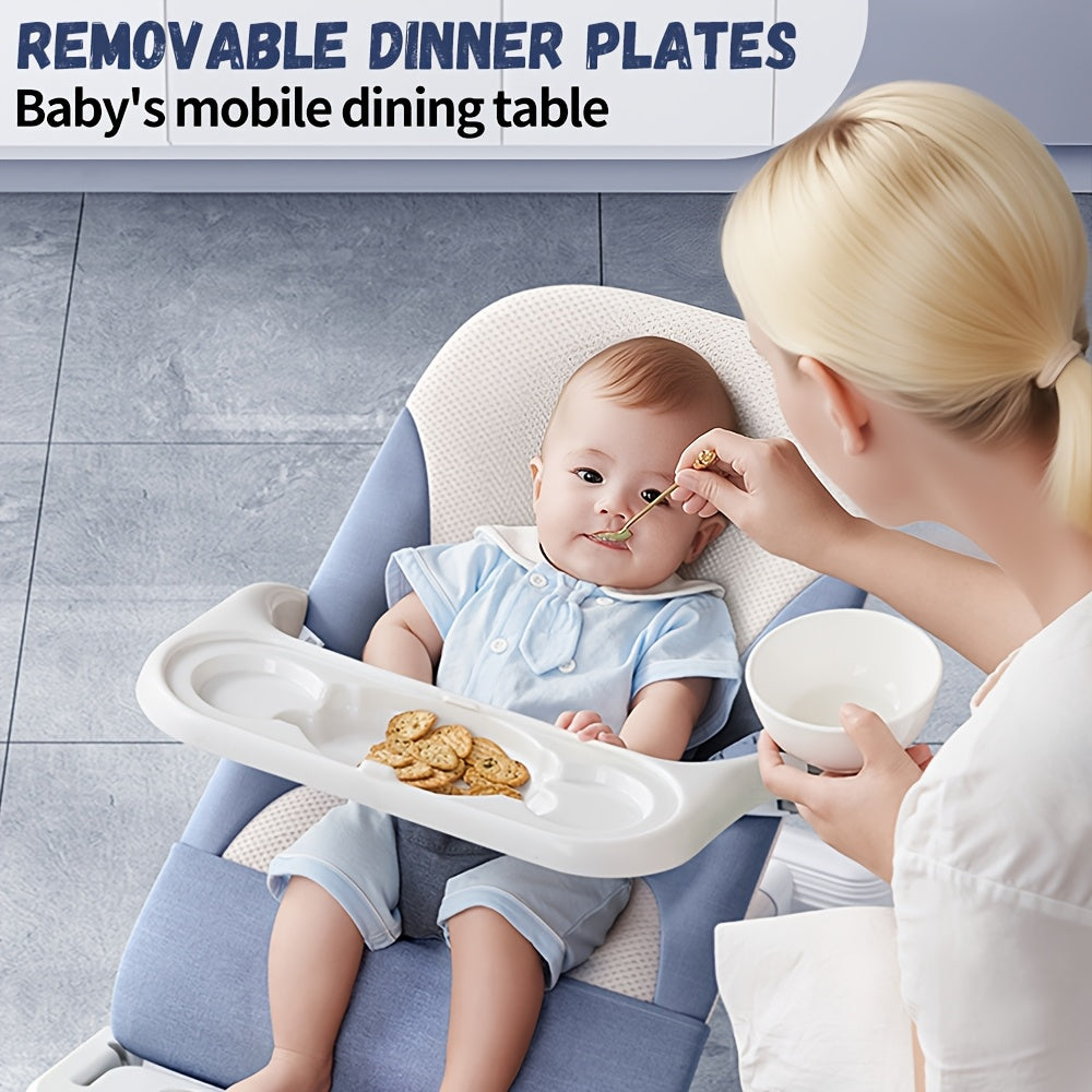 Youngsters Bouncer 4-in-1 with Wheels, Detachable Piano, Feeding Tray, Play Bar, Thick Base. 3-Level Incline Portable Seat for Youngsters to Youngsters 0-6, 0-12, 12-24 Months, Upto 29Lbs