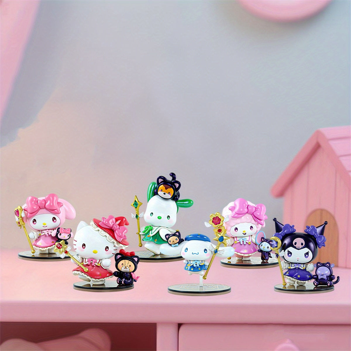 Sanrio Melody Figure, Cute Cartoon Model Collectibles Figures Desk Ornament Mystery Box