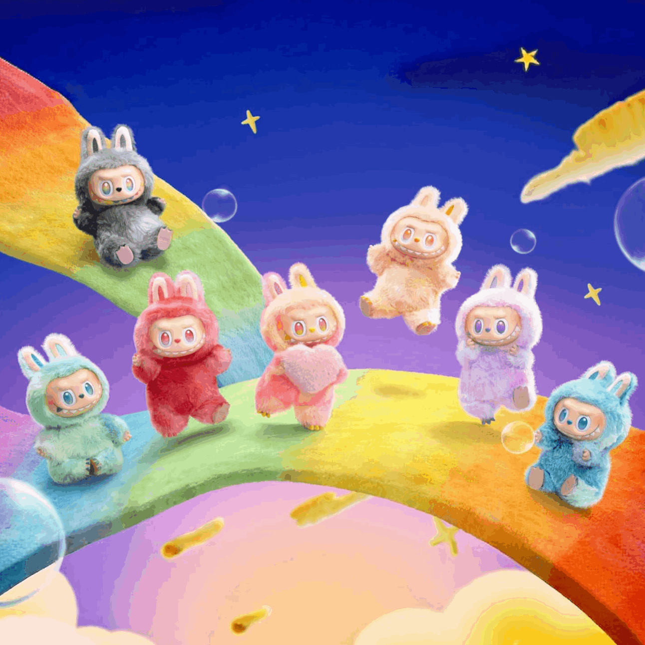 POP MART The Monsters Big into Energy Series-Vinyl Plush Pendant Blind Box, 6PCs Blind Box Figures, Whole Set