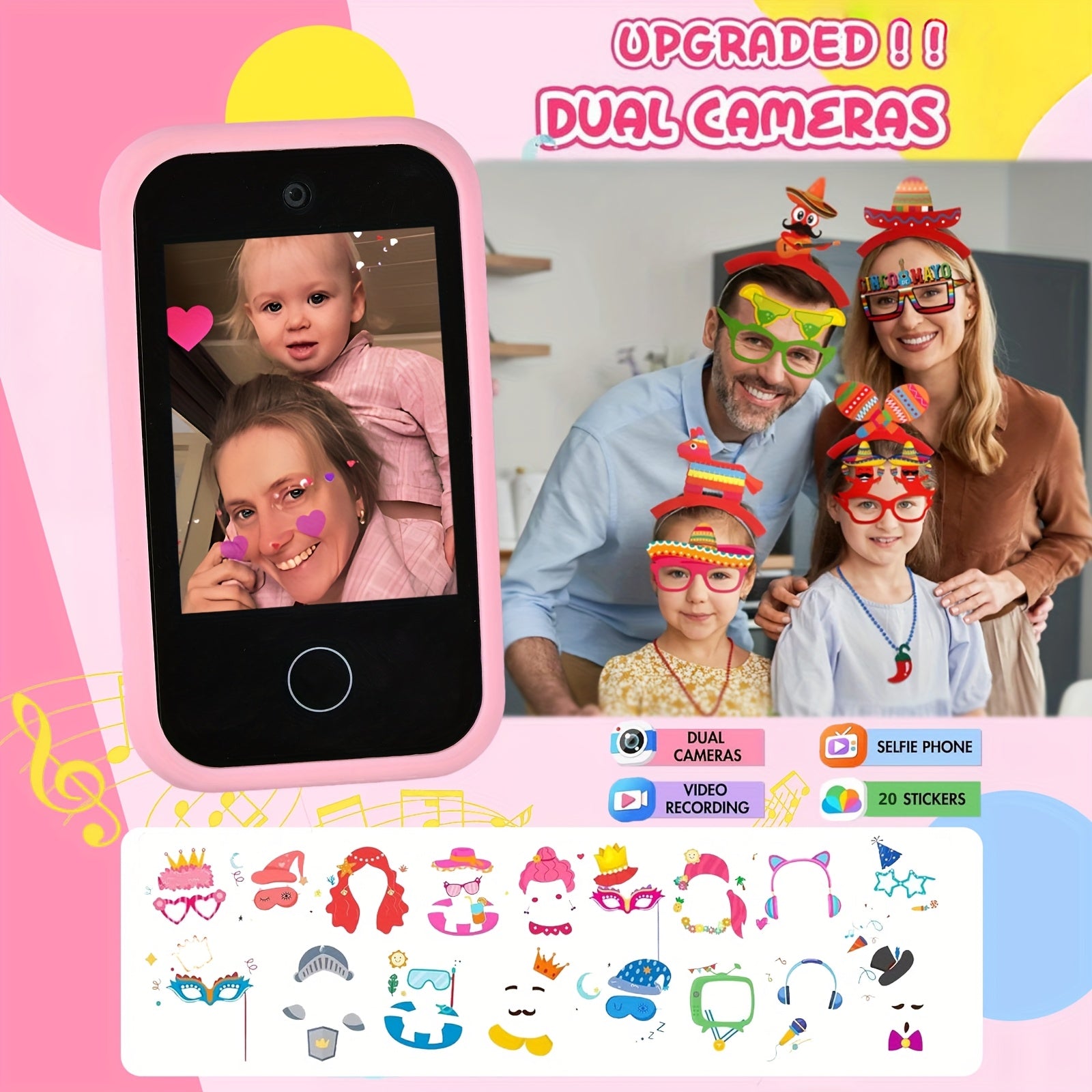 Kids Smart Phone for Girl, Christmas Birthday Gifts for Girls Age 3-10 Kids Toys Cell Phone, 2.8\