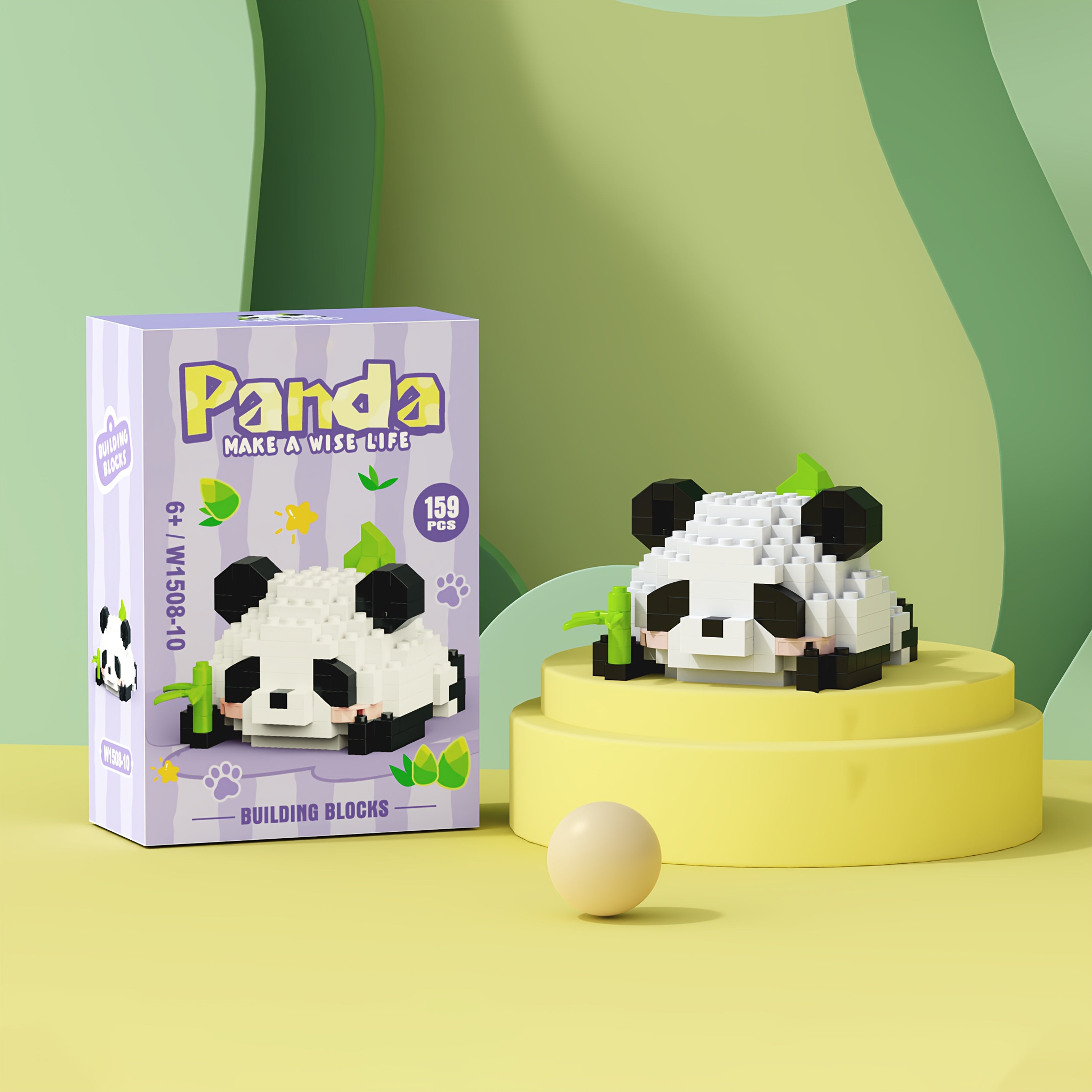 12 Styles of Panda Building Blocks - Cute Desk Decorations, Holiday Gift for Youngsters, ABS Material, Animal Theme, Perfect for Room Deco