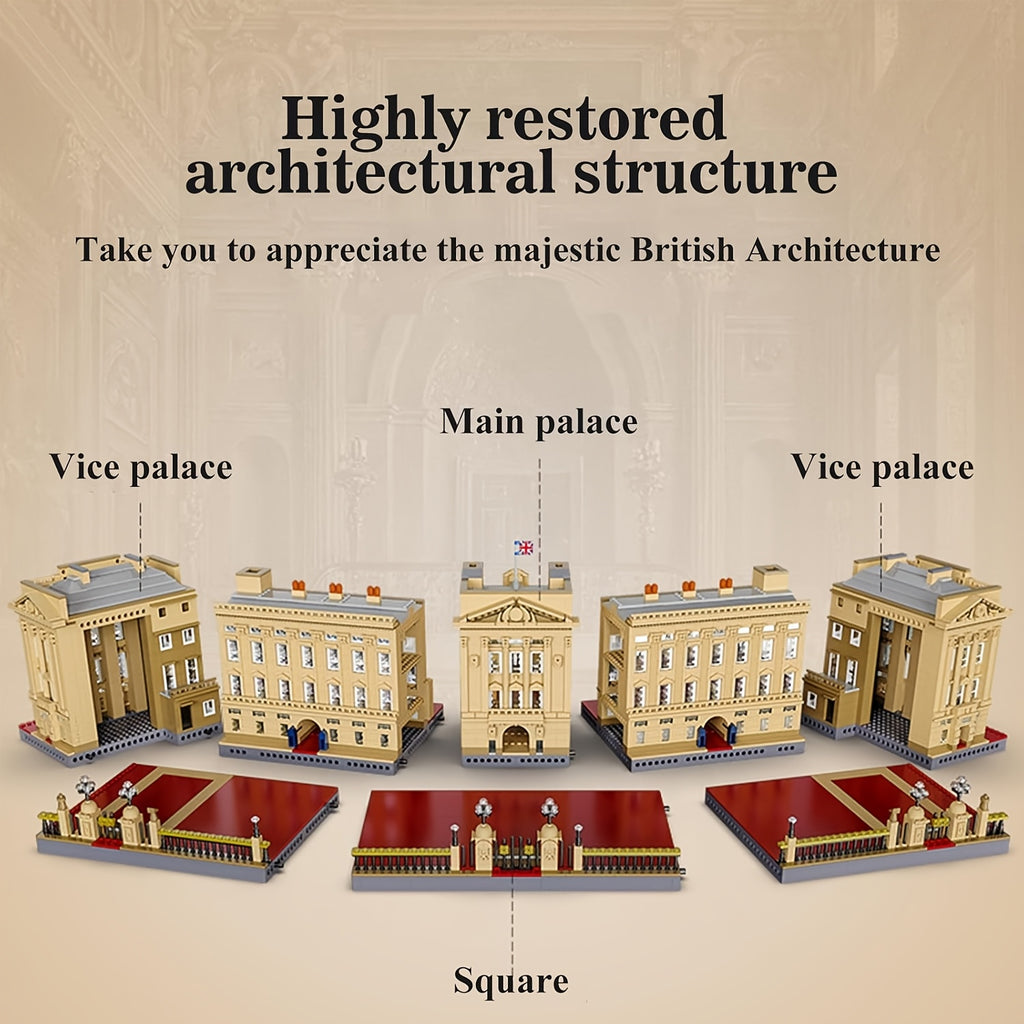 5604pcs Giant Buckingham Palace Building Blocks, High Simulation, World Renowned Landmark Building Blocks, Famous Architecture Masterpiece Block Model Kit, Streetview Modular Construction Block Model, Ideal Collectible Model for Architecture\u002Ftravel\u