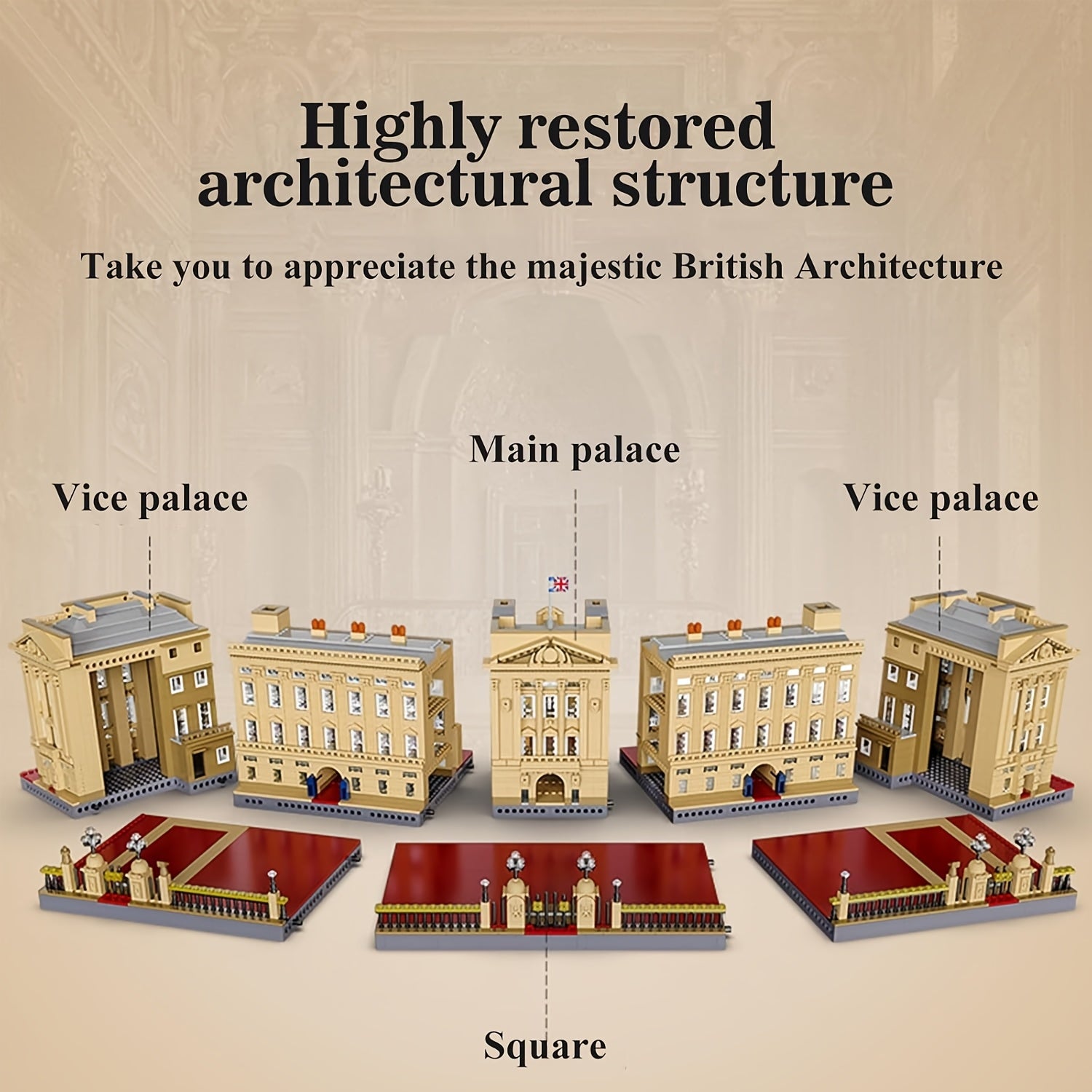 5604pcs Giant Buckingham Palace Building Blocks, High Simulation, World Renowned Landmark Building Blocks, Famous Architecture Masterpiece Block Model Kit, Streetview Modular Construction Block Model, Ideal Collectible Model for Architecture\u002Ftravel\u