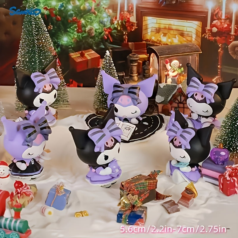 Cullomi 6pcs Blind Box Set - Cute Anime-Inspired Dolls with Purple Bows & Accessories, Perfect for Desktop, Car, Cake Decorations, Valentine'S Day, Birthday & Holiday Gifts, Festive Gift Boxes | Anime-Inspired Decor | Detailed Craftsmanship