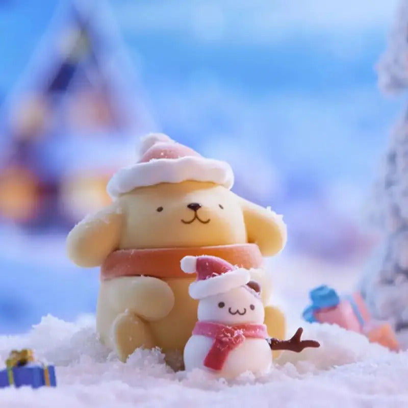 6Sanrio Pudding Mystery Box - Cute Pink Surprise Character with Recliner, Mixed Color Collectible Desktop Ornament, Four Seasons Series Anime Fan Exclusive Birthday Holiday Gift