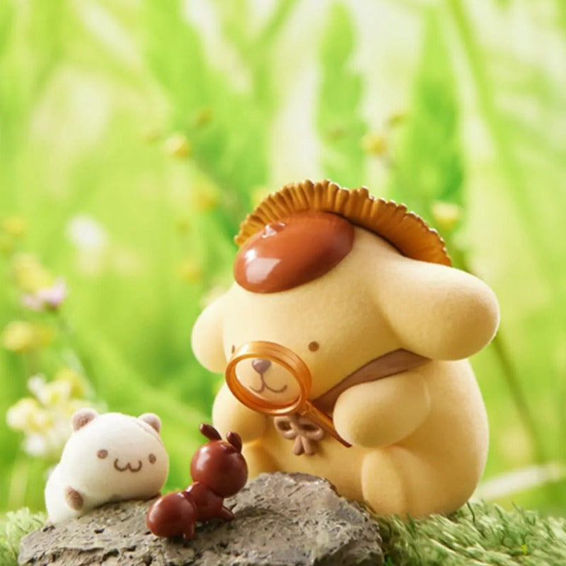 6Sanrio Pudding Mystery Box - Cute Pink Surprise Character with Recliner, Mixed Color Collectible Desktop Ornament, Four Seasons Series Anime Fan Exclusive Birthday Holiday Gift