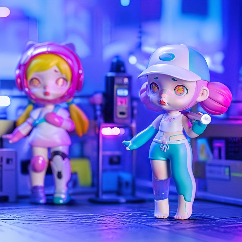 TOYCITY LAURA Anime Cyberpunk Girl Figure, Blind Box Collectible Toys, Trendy Technology Style Party Gift, Cartoon Collection Ornament, Local Warehouse Fast, Special Birthday Gift 3.54inch