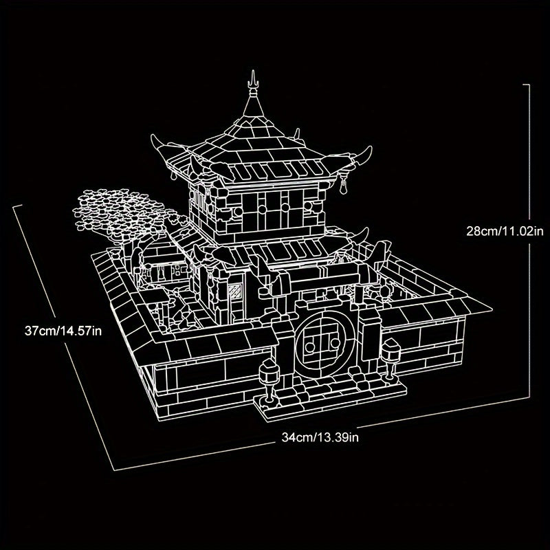 No Original Box 2681±pcs Bricks Assembly Building Block Model For Christmas Halloween Gift, PLS613007 Japanese BUDOKAN Block Toys For Home Decoration.