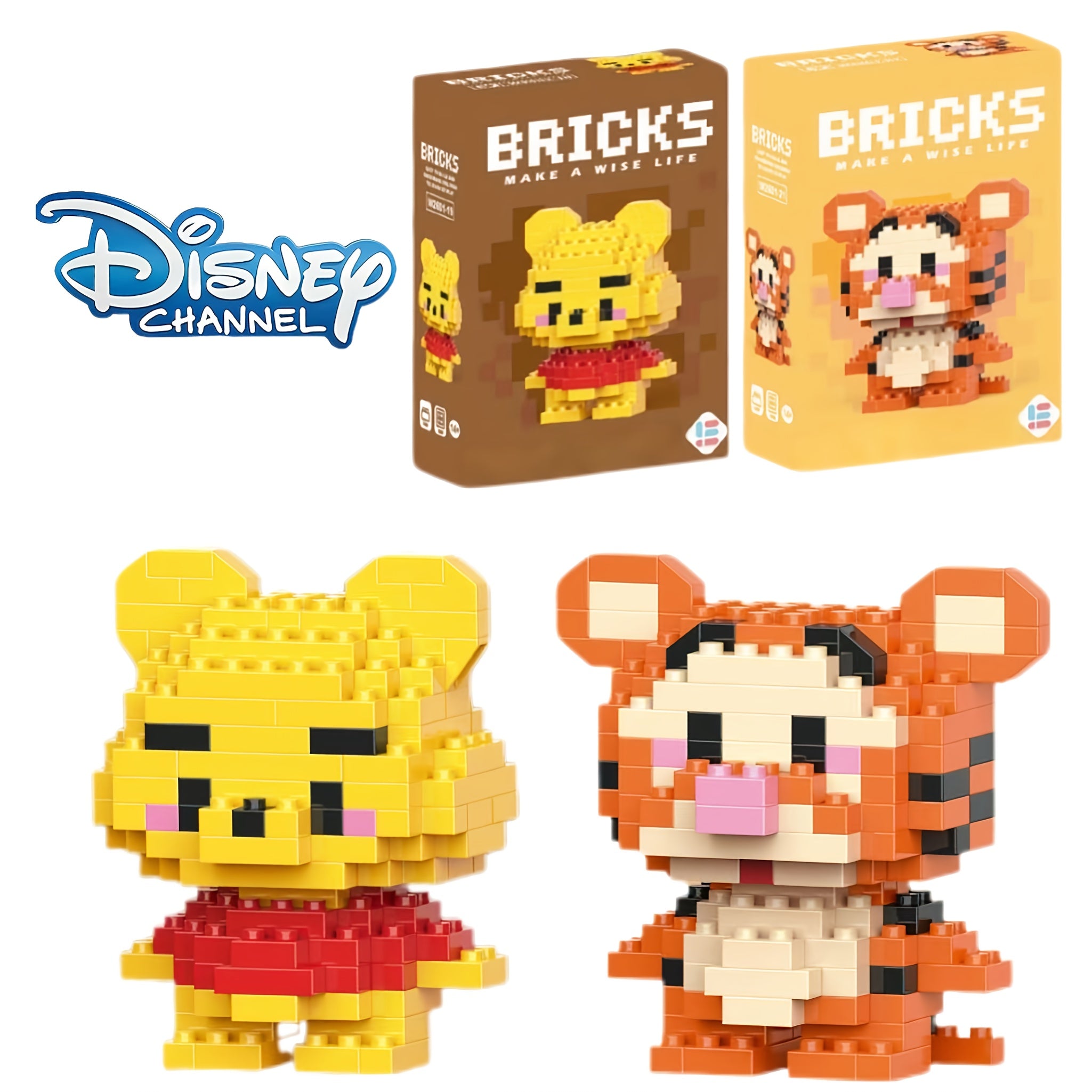 1\u002F2pcs Disney Winnie the Pooh Jumping Tiger Theme Building Blocks - Exquisite Cartoon Miniature DIY Toy Set, Perfect for Room Decor and Collectible Desktop Display Ideal Gift Halloween Christmas Thanksgiving