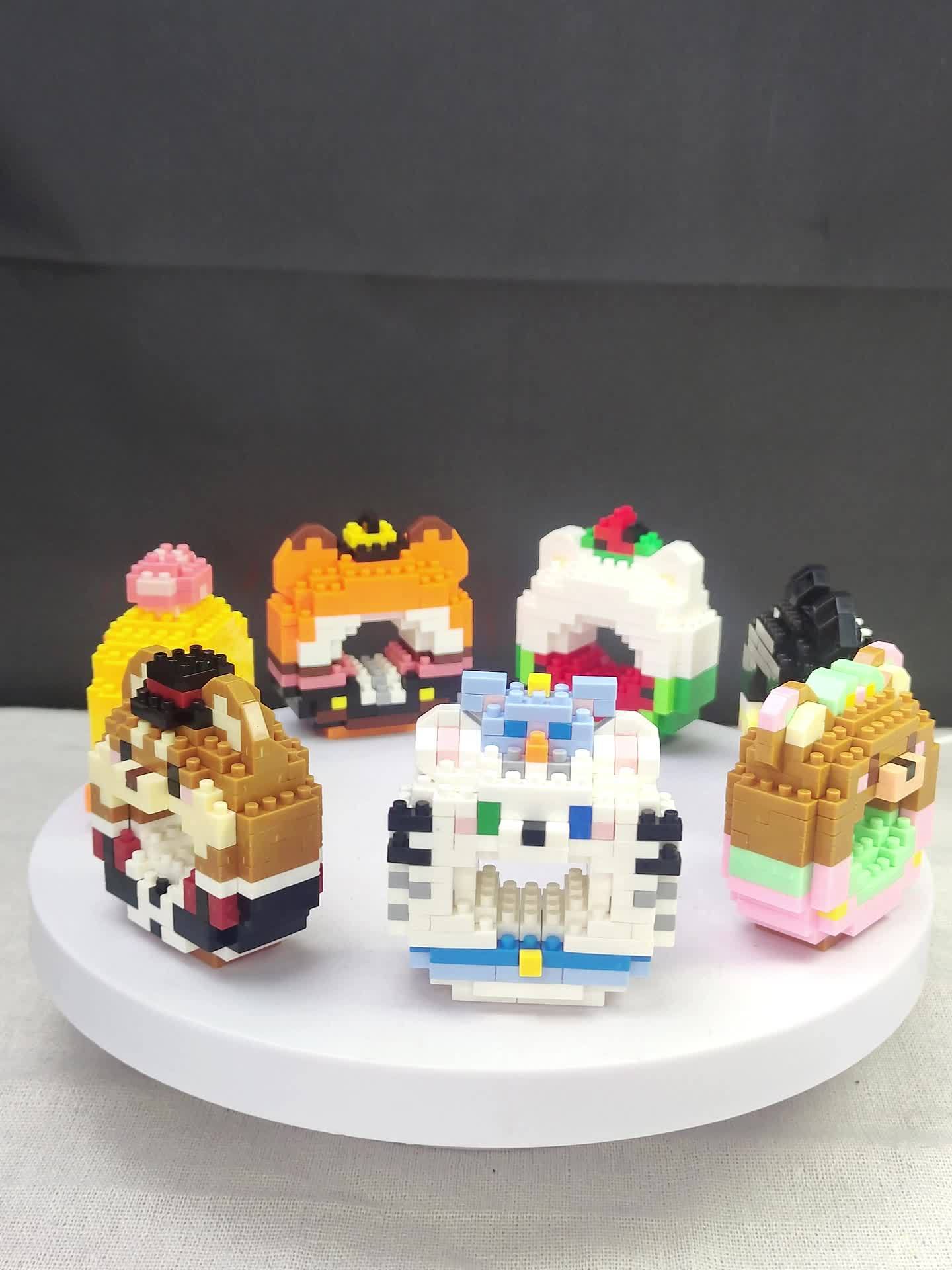 3D Miniature Cute Animals Models Buillding Blocks Toys, Sheep, Fox, Chicken, Samoyed, Rabbit, Mouse, Raccoon, Bear, Cat, Small Building Block, DIY Kids Bricks Toys, Christmas\u002FBirthday Gifts
