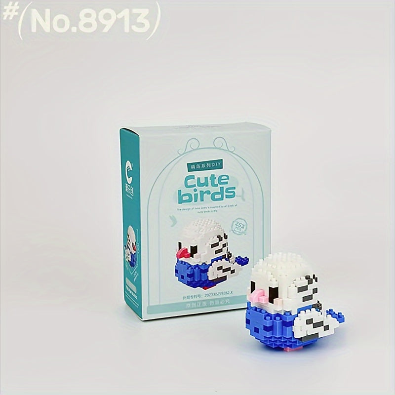 12 Cute DIY Cartoon Bird Micro-Particle Puzzle Animal Building Blocks for Youngsters, Boys and Girls, Desktop Ornaments, Toys and Gifts