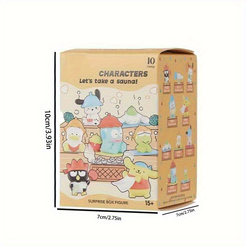 Sanrio Official Interactive Game Figure Doll Sanrio Sauna Series Blind Box Ugly Fish for for pochacco Trendy Toy Desktop Decoration Gift