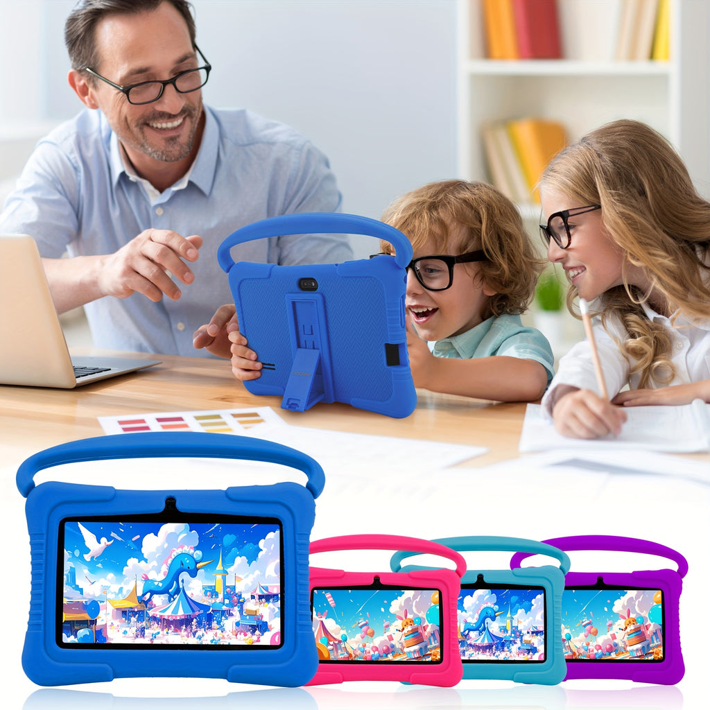 Veidoo Kids Tablet, 7 inch Android Tablet PC, 2GB RAM 32GB ROM, Safety Eye Protection Screen, WiFi, Dual Camera, Games, Parental Control APP, Tablet with Silicone Case