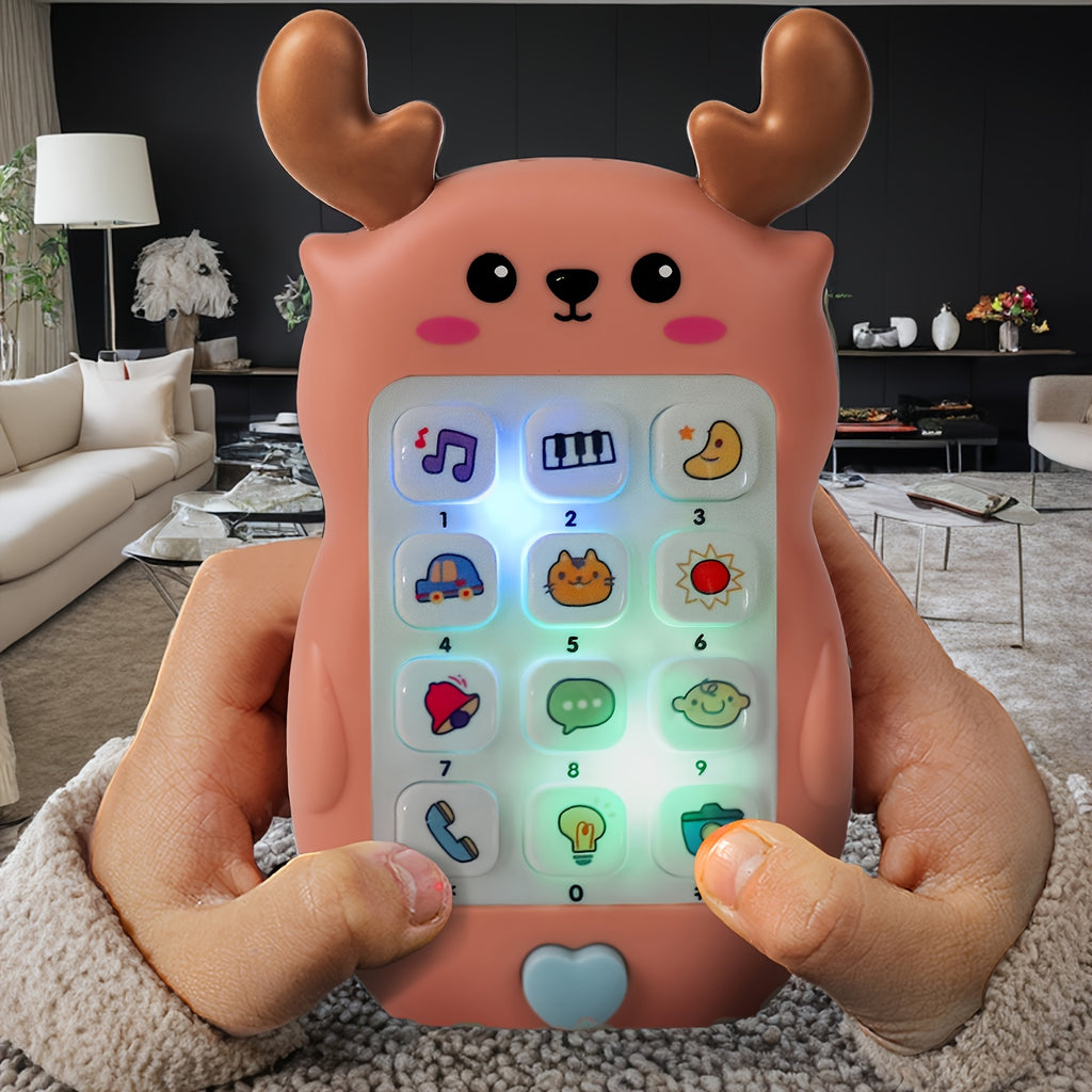 Cute Animal Early Learning Phone for Youngsters 0-3 Years - Portable Educational Toy with Music, Stories & Fun Icons, Pink\u002FBlue\u002FYellow, Ideal Gift for Christmas & Halloween